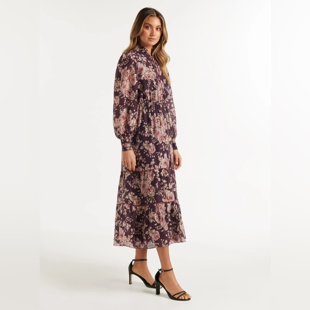 Floral Maxi Dress with Long Sleeves